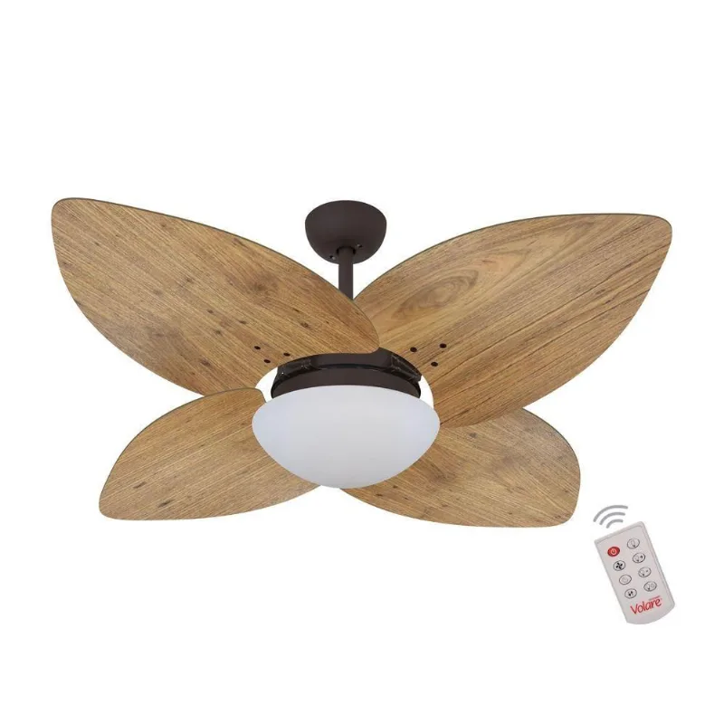 Ventilador De Teto Marrom 4 Pás Rádica Freijó 220V 220V