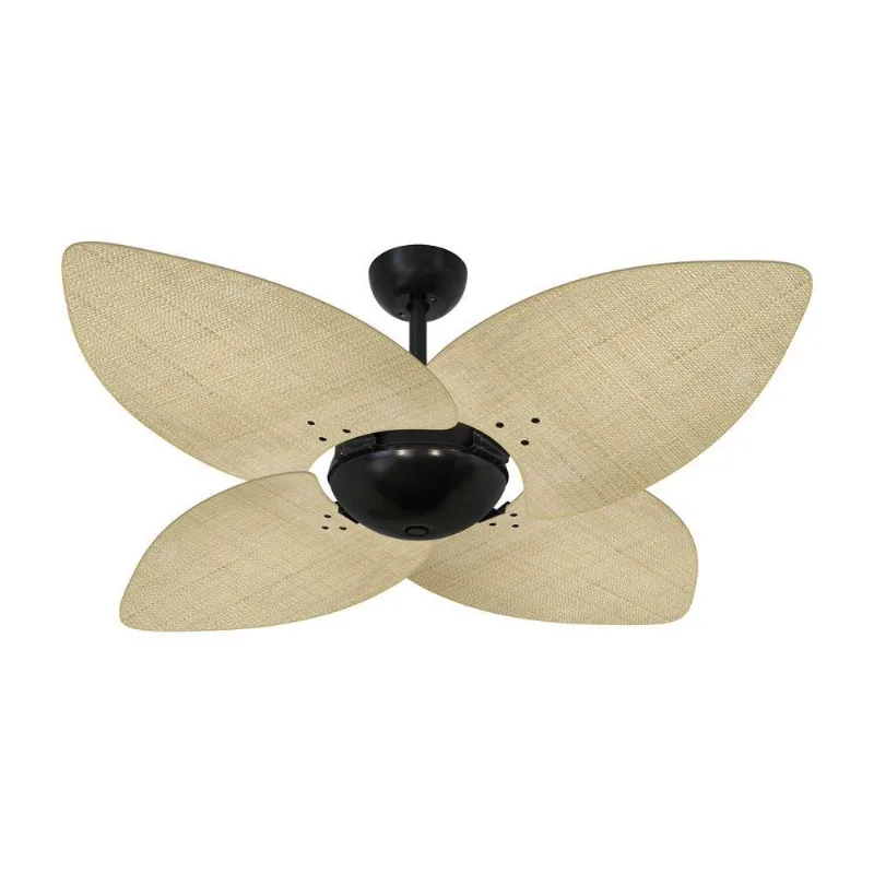 Ventilador De Teto Nero 4 Pás Palmae Natural 220V 220V