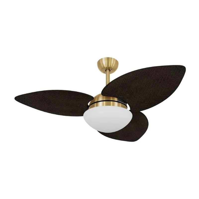 Ventilador De Teto Kovalski Dourado 3 Pás Palmae Tabaco 220V 220V