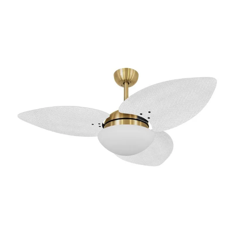 Ventilador De Teto Kovalski Dourado 3 Pás Palmae Branco 220V 220V
