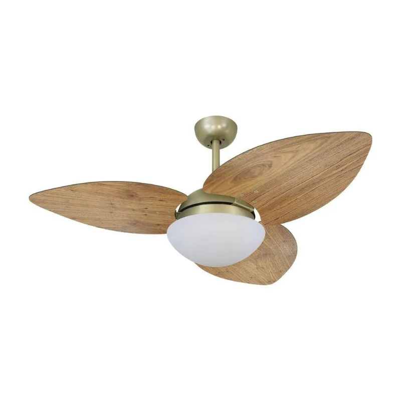 Ventilador De Teto Kovalski Gold 3 Pás Rádica Freijó 127V 110V