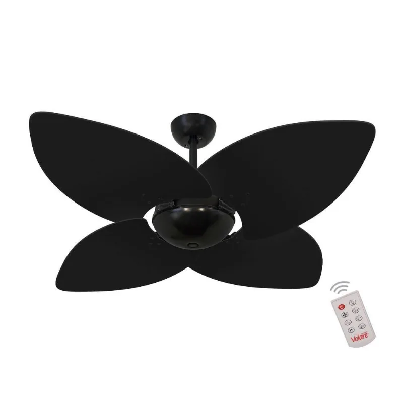 Ventilador De Teto Nero 4 Pás Preto 127V C/ Controle 110V