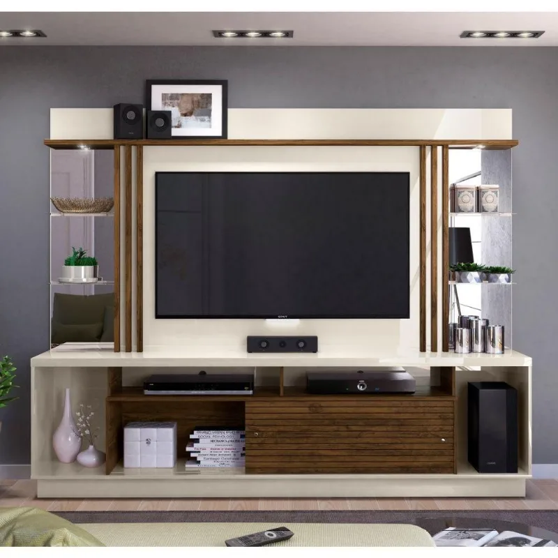 Rack Com Painel Para Tv Com Espelho Kevin Off White Savana