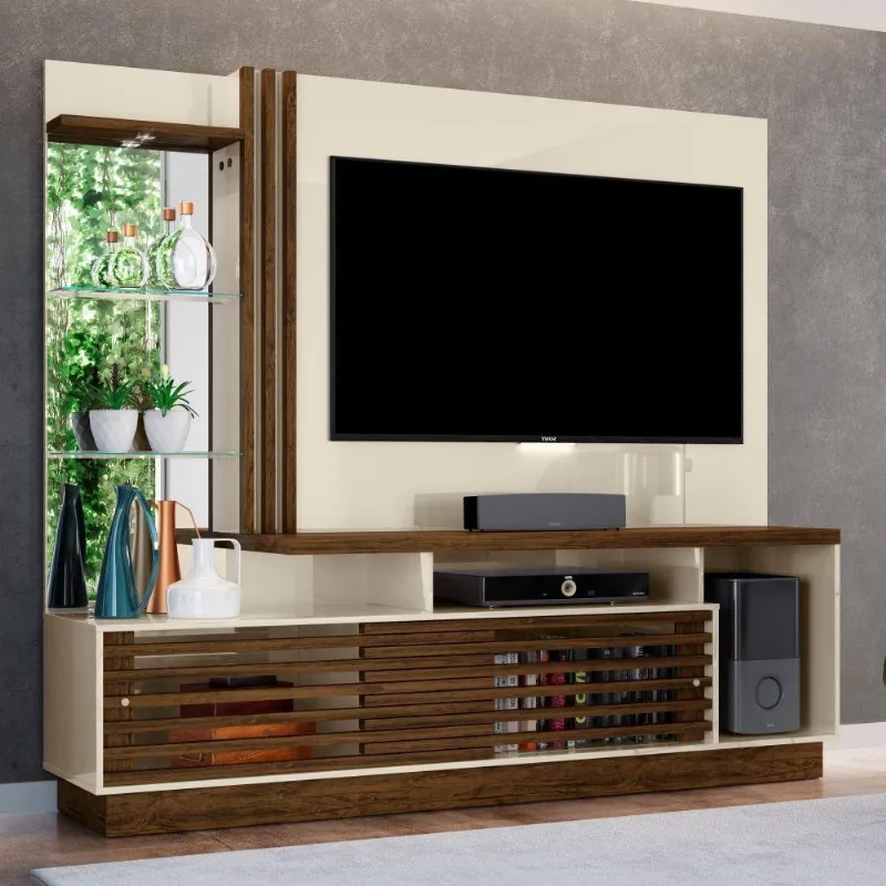 Rack Com Painel Para Tv Com Espelho Alicie Off White Savana