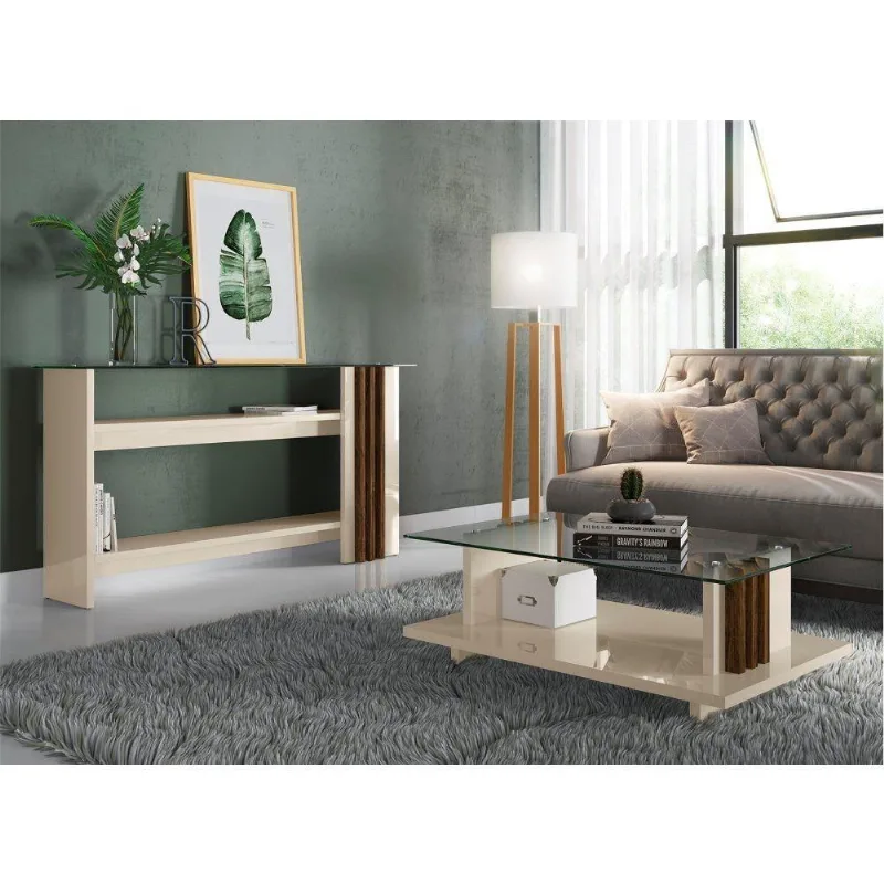 Jogo Aparador E Mesa De Centro Quinn Off White Savana