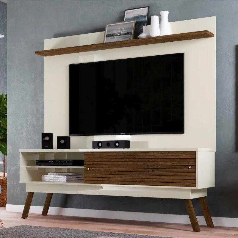 Rack Com Painel Para Tv Benson 1.8 Off White Savana