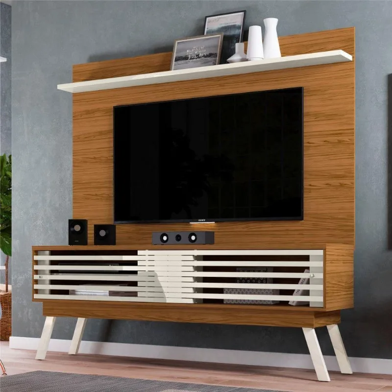Rack Com Painel Para Tv Benson 1.8 Naturale Off White