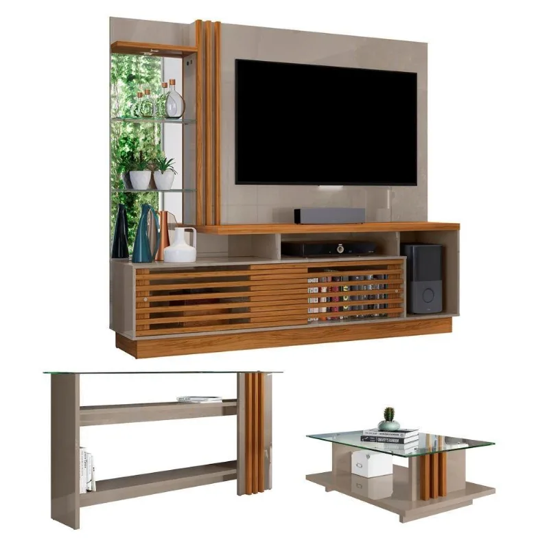 Conjunto Sala Completa Shantel Fendi Naturale