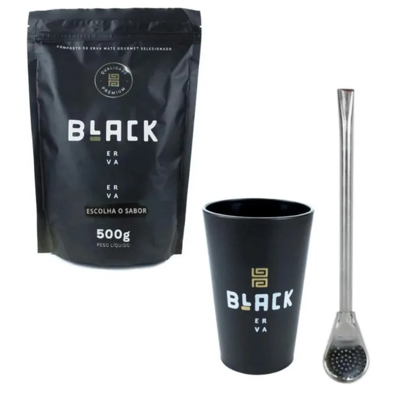 Kit Tereré Cuia, Bomba Inox E Erva 500g Cereja Ice