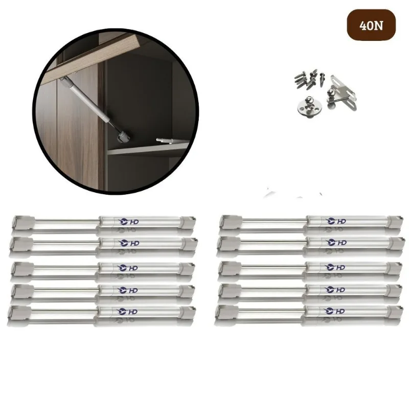 Kit 10 Pistão À Gás Com Amortecedor Para Armário Cozinha 40n