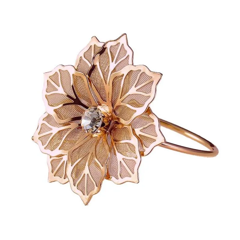 Anel Guardanapo Flor 5x5cm Rose Gold - Yangzi