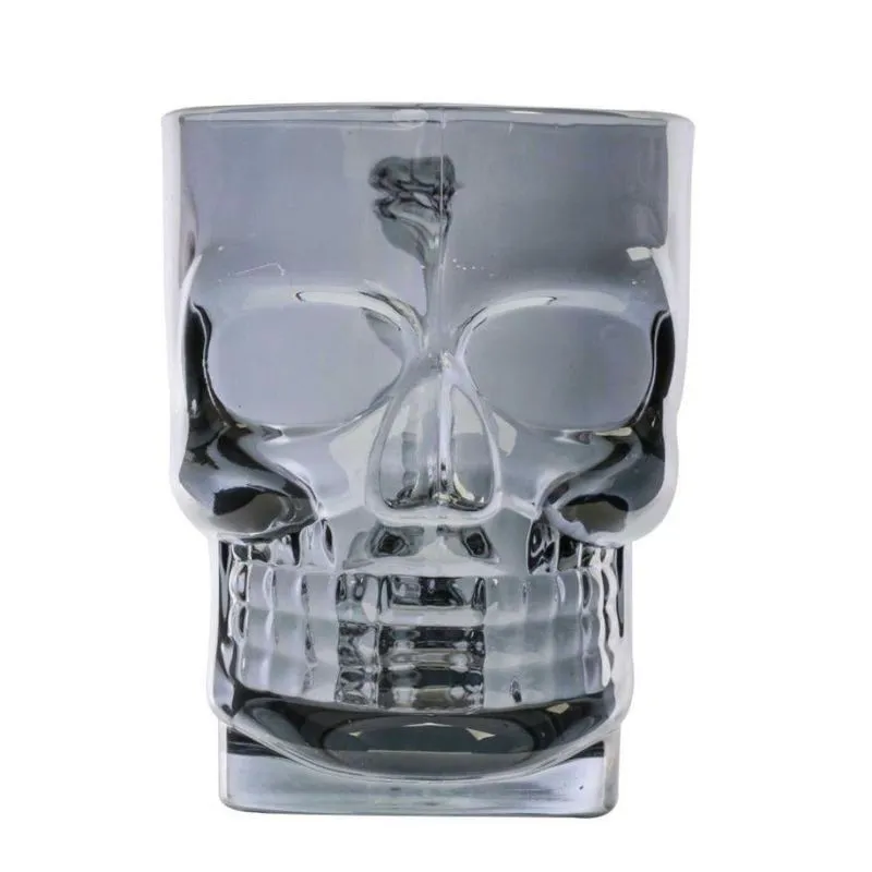 Caneca Vidro Chopp Caveira Dark 540ml
