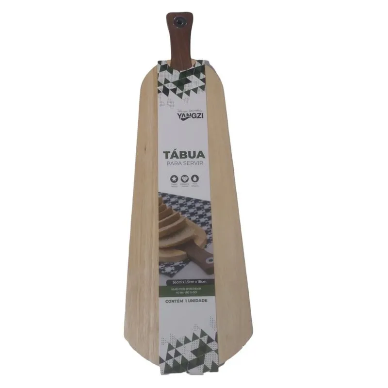 Tábua de Madeira De Servir Carne Frios Petisco 58x18 Yangzi