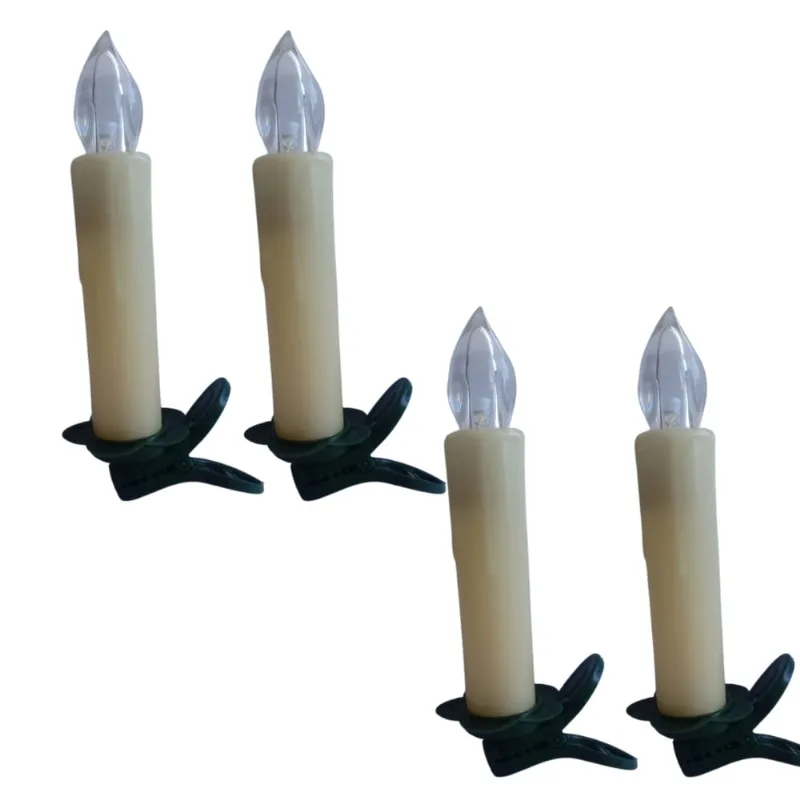 Jogo Com 4 Velas Led Com Presilhas 10cm Alt.