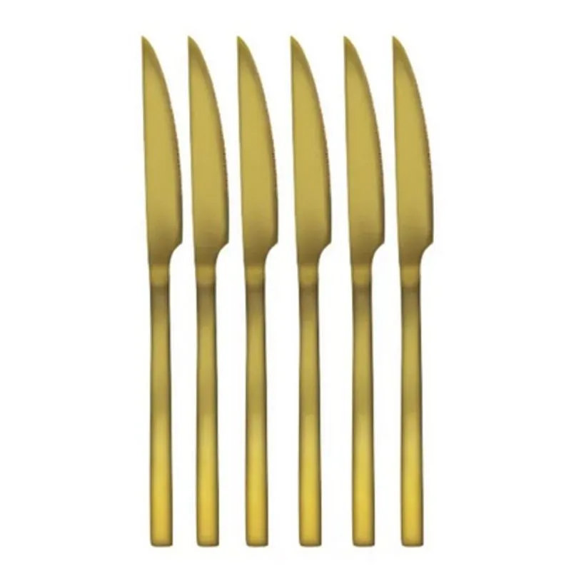 Jogo Faca Churrasco Inox Ibiza Gold Com 6 - Tuut