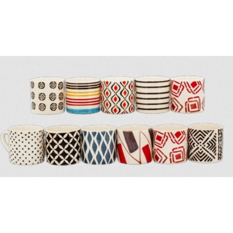 Mini Caneca Ceramica Khish 90ml (1 Unidade) - Cores Variadas/Sortidas - Tuut