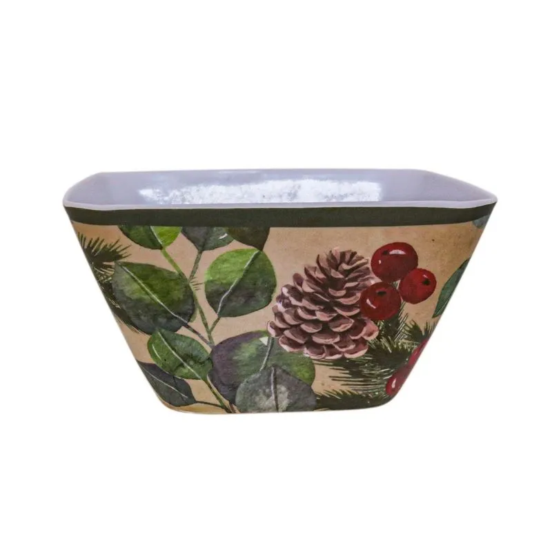 Saladeira de Melamina Quadrada Natalina Magizi 15cm