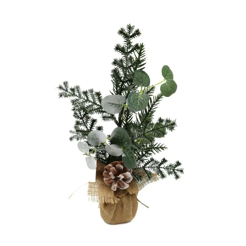 Arranjo de mesa Rustico Folhagens Pinhas 38cm