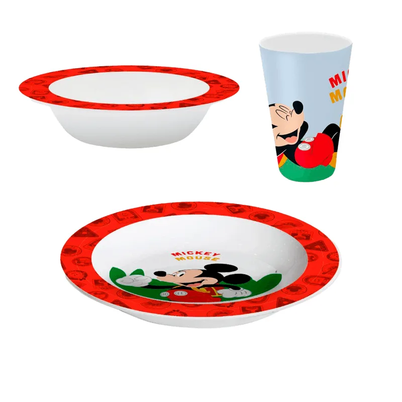 Prato Yangzi Melamine Infantil Com 3 unidades