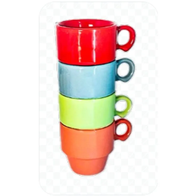Jogo Mini Caneca Ceramica Emp Color 90ml Com 4 Sortidos/Diver - Tuut