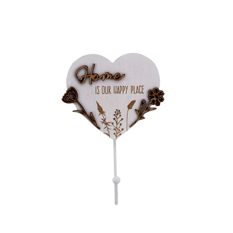 Gancho Decorativo Coracao Branco 12,5cm - Tuut