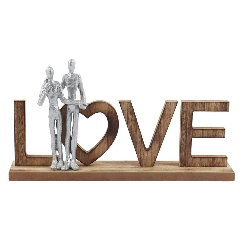 Escultura Casal Prata Love Madeira 30cm 26793 Tuut