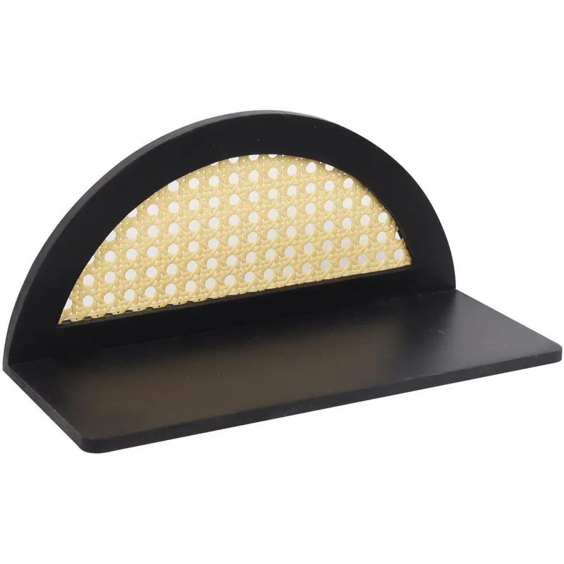 Prateleira Decorativa Pendurar Rattan E Preto 30cm 27094 Tuut