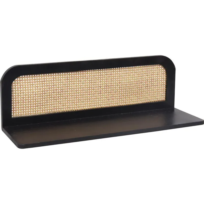 Prateleira Decorativa Pendurar Rattan E Preto 40cm 27095 Tuut