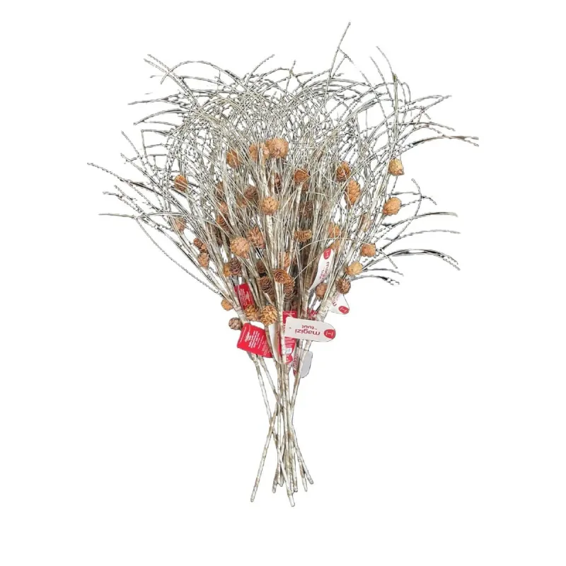 Galho Decorativo Magizi Mini Pinhas Haste Natal 71cm