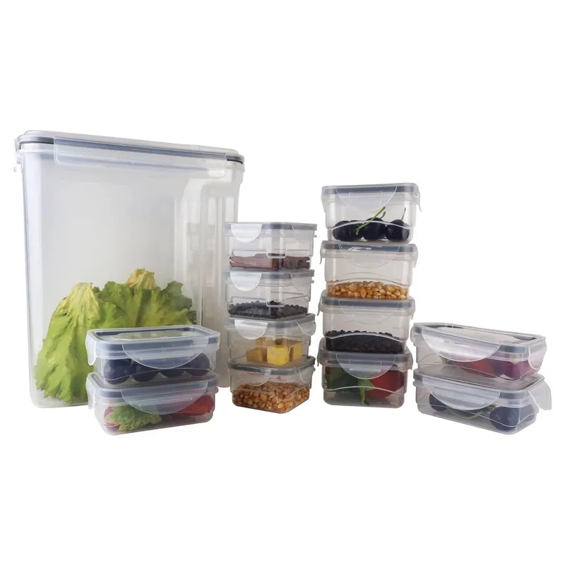 Conjunto 13 Potes Tampa Hermeticos Polipropileno Resistente Transparente Organização Alimentos Cozinha