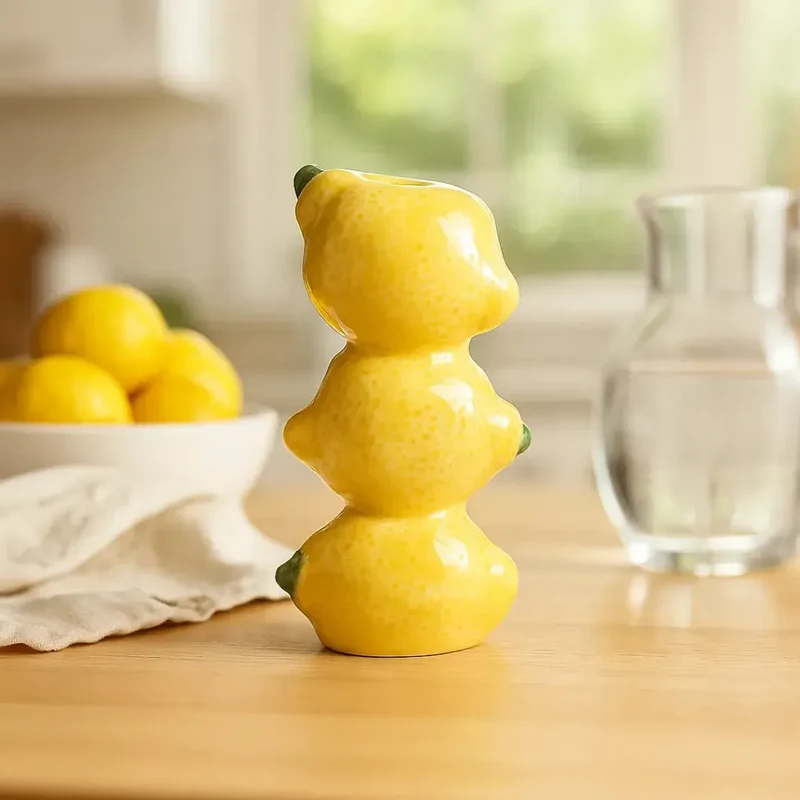 Vaso Cerâmica 3 Lemon Sicilian 9x6,5x6,5 Tuut