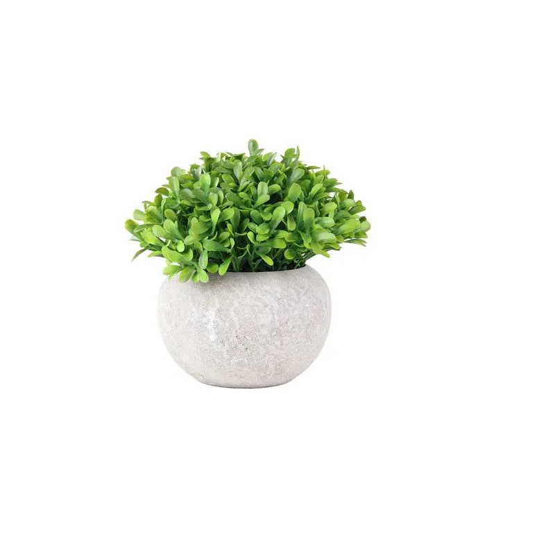 Arranjo Artificial Vaso Cimento Mini Arbustro - Tuut