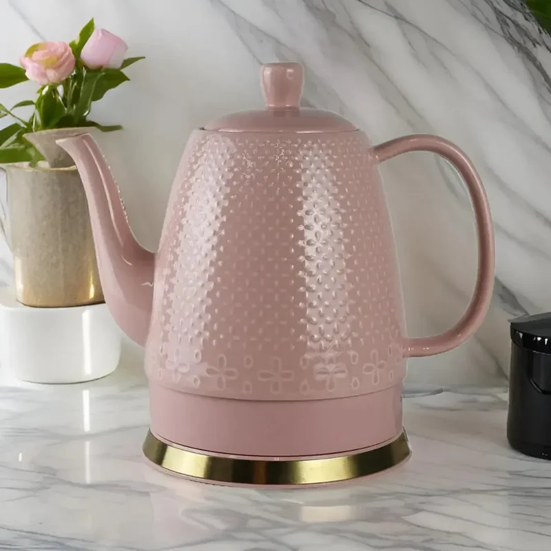Chaleira Elétrica Porcelana Elegance Rosa Poá 1,5L 220V Tuut