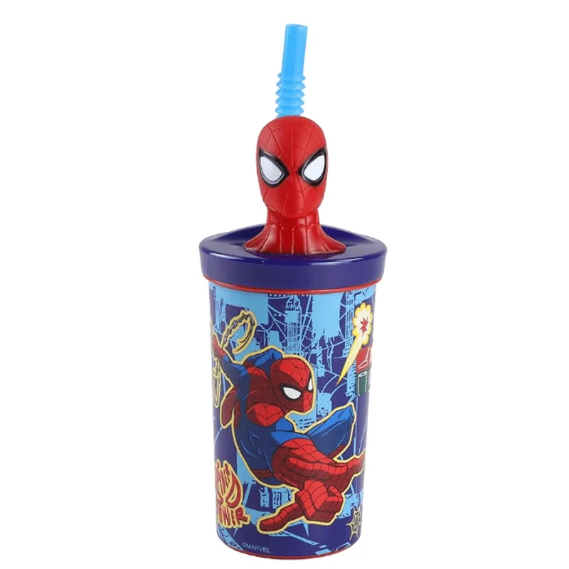 Copo 3D com Canudo Homem Aranha Power 360ML - YANGZI