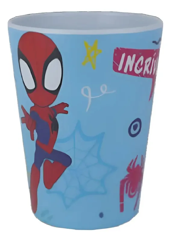 Copo Infantil Homem Aranha Menino 300ml Em Melamina