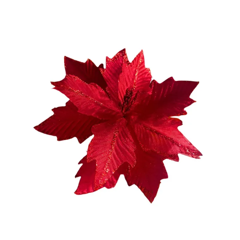 Flor Bico de Papagaio Recortado com Gliter Tuut 28cm Vermelho