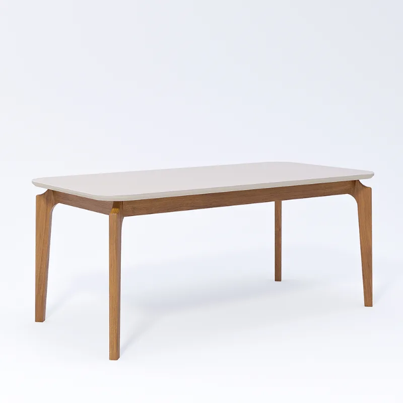 Mesa de Jantar Cimol 180x90cm Ficus Natuame Off White