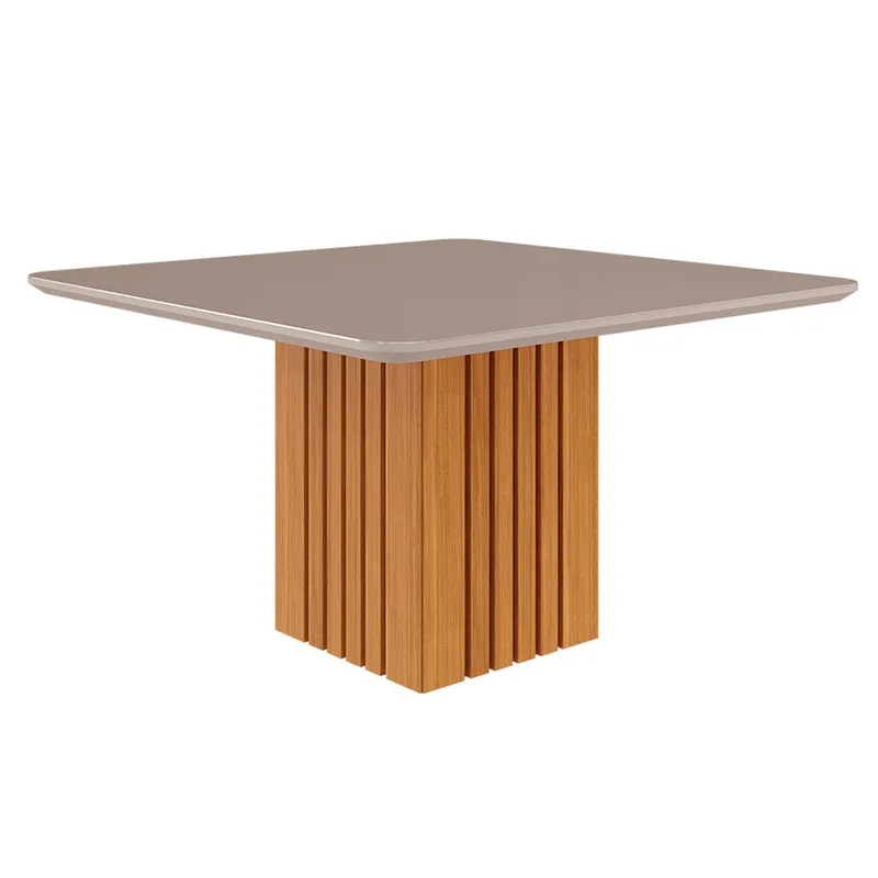 Mesa de Jantar Cimol Ana 130x130cm Madeira/Off white Madeira/Off white