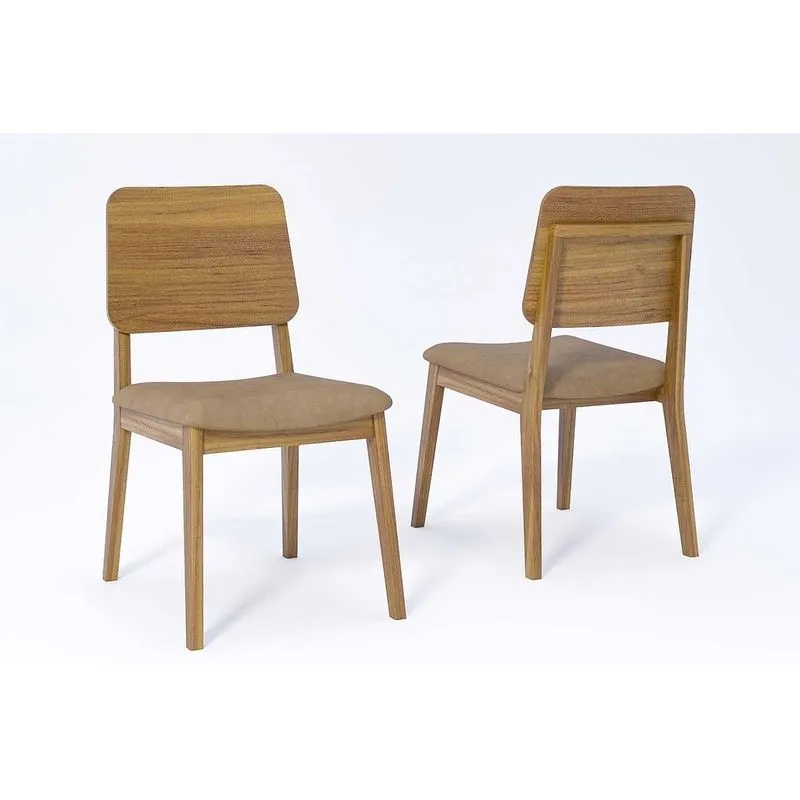 Cadeira Sala de Jantar Ipe Kit 2 Un Carvalho/Couríssimo Kaki - Cimol