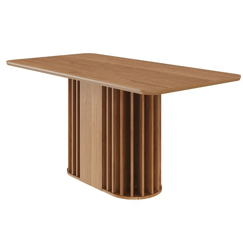 Mesa de Sala Jantar Julieta c/ Tampo Madeirado 160x80cm Cinamomo - Cimol