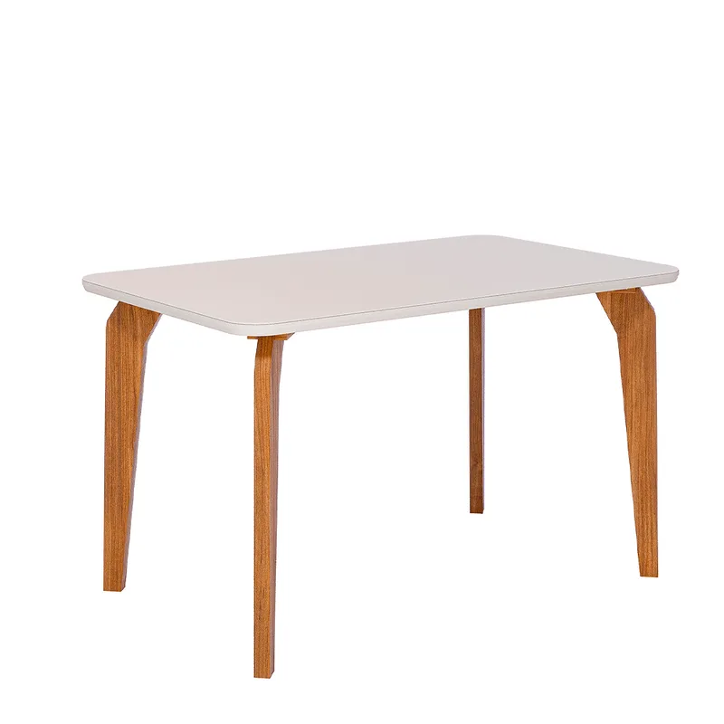 Mesa de Jantar Cimol Papaia 130x80cm Madeira/Off White Madeira/Off White
