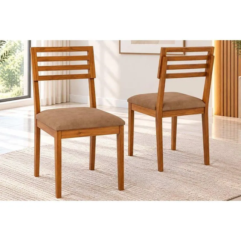Cadeira Jantar Kit 2un Juparanã Madeira/Kaki Cimol