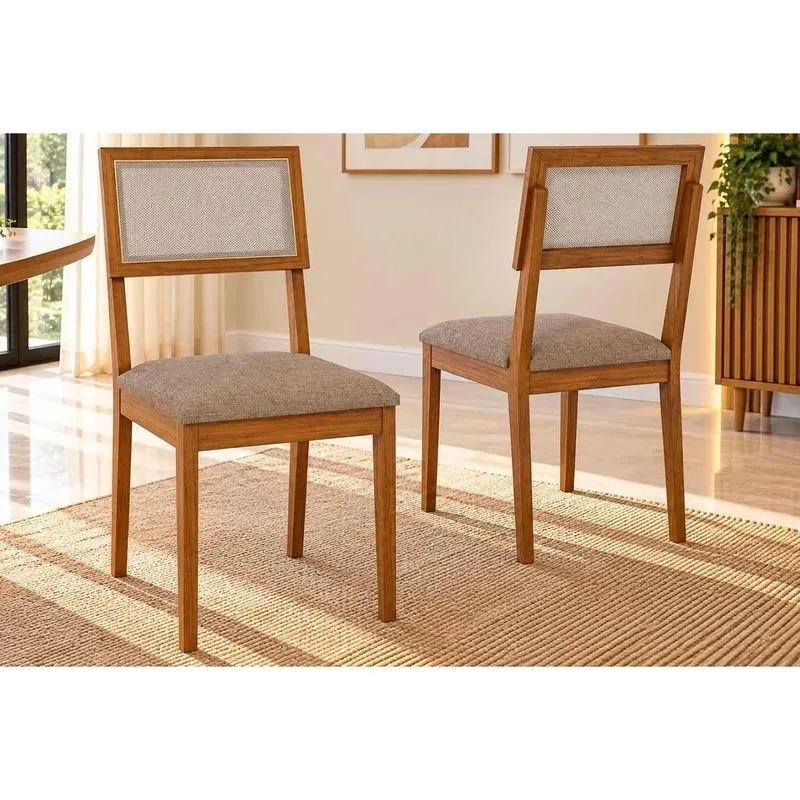 Cadeira Jantar Kit 2un Encanto Madeira/linho Bege Cimol