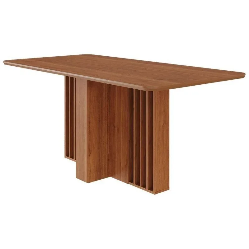 Mesa De Jantar Isadora 6 Lugares Retangular Tampo Mdf 180x90cm Marrom Milani Movelaria