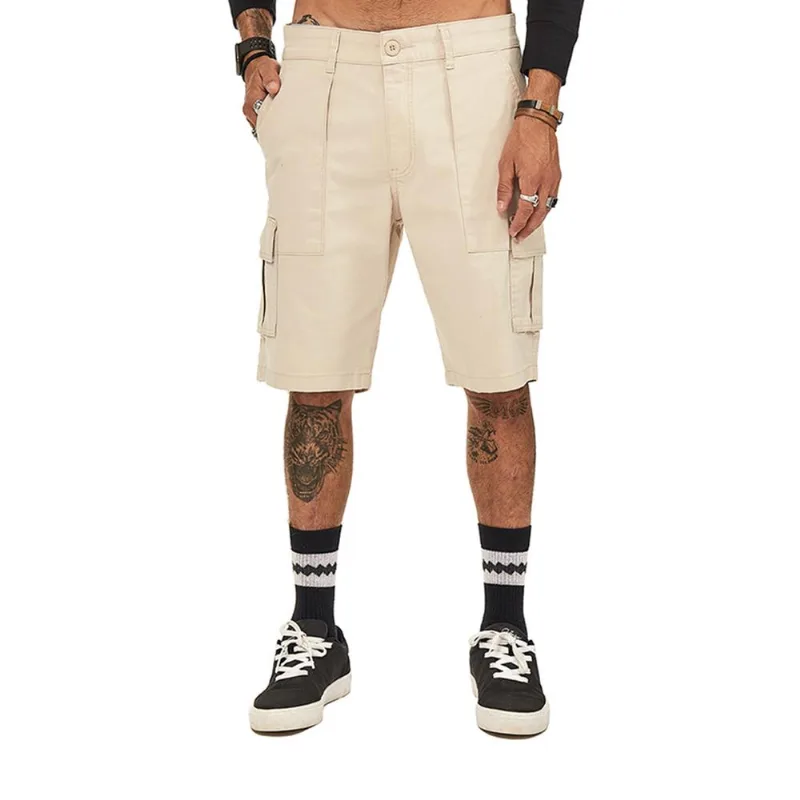 Bermuda sarja masculina cargo Mormaii Bege 40