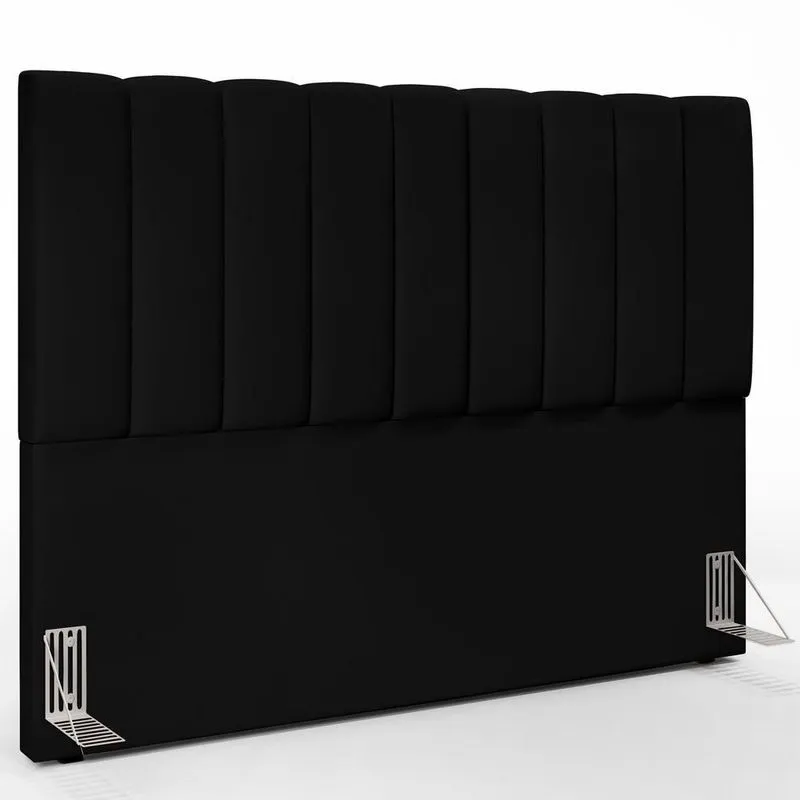 Cabeceira Cama Box Casal Queen 160 Cm Dália W01 Suede Preto