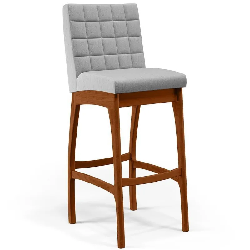 Banqueta Alta Para Cozinha B04 Cinza - Lyam Decor