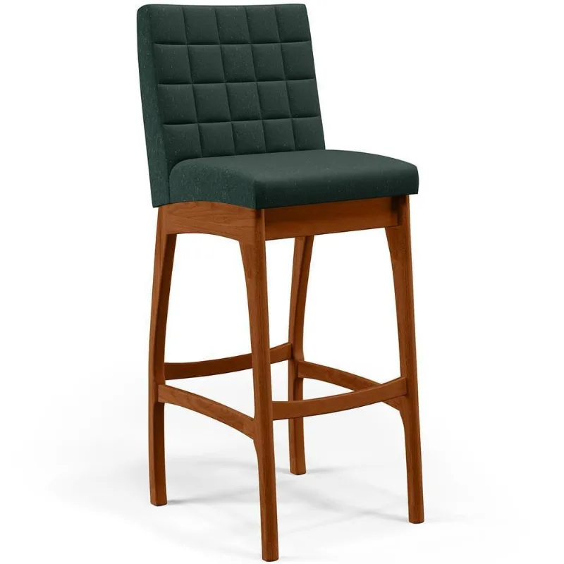 Banqueta Alta Cozinha De Jantar Fixa Mila B04 Verde Musgo - Lyam Decor