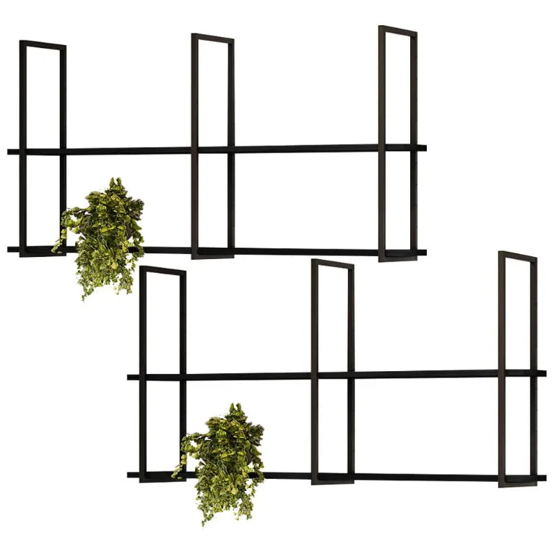 Kit 02 Prateleiras Decorativas Industrial Multiuso 135cm Design D01 Preto - Lyam Decor - Lyam Decor