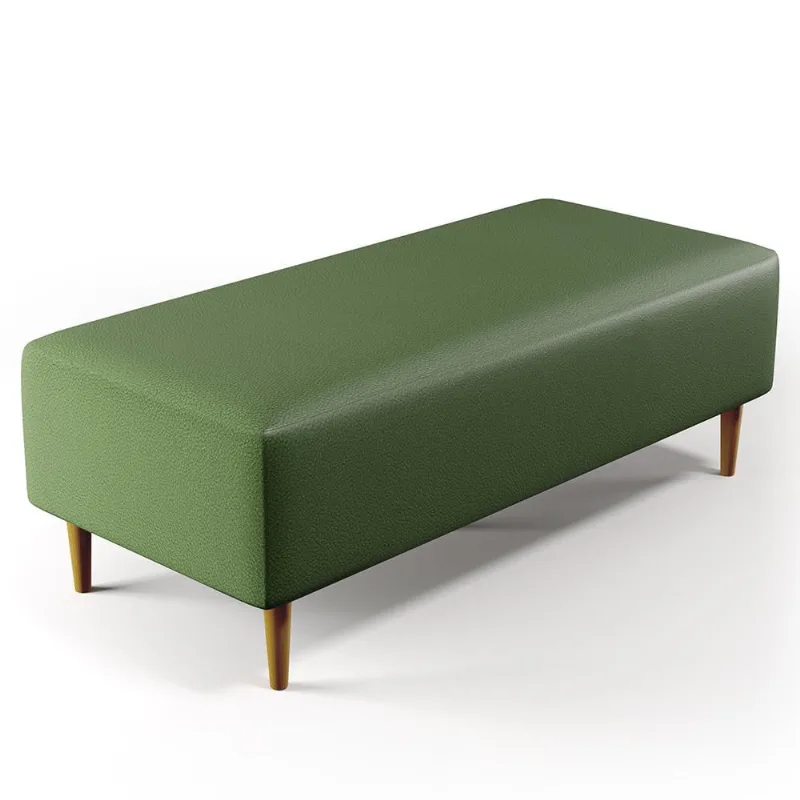 Puff Decorativo Sala de Estar Bali W01 Pés Palito 120x50 cm Facto Verde Musgo - Lyam Decor